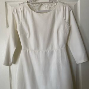 White bridal dress with lace back detail